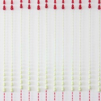 90x180cm Beaded Door Curtains Red/Light Green Rain Drop Design MQ-043