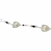 80cm Wedding Heart Design Motif Beaded Tassel with , Pearls, Beads & Steel