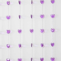 90x180cm Beaded Door Curtains Purple Heart Design MQ-041