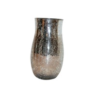 20x12cm Silver Crackle Mirrored Glass Vase MQ-189