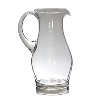 21cm Clear Glass Water Pitcher / Jug in a vintage style 1000mls or 1L MQ193