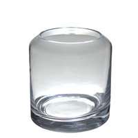12cm Curved in Glass Candle Holder Vase MQ198