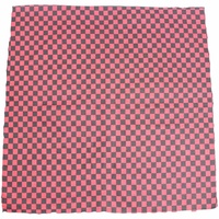 Bandana Checkered Red & Black 1pce 54cm 100% Cotton Head Wrap Scarf