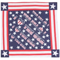 Bandana - "I love the USA" American Flag Style 100% Cotton 55x55cm