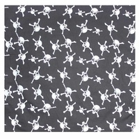 Bandana White Skulls & Cross Bones on Black #2 54cm 100% Cotton Head Wrap Scarf