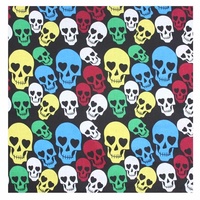 Bandana - Skull Themed Multi Coloured Style 100% Cotton 55x55cm