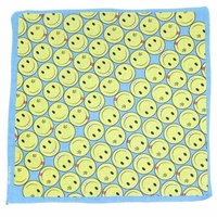 Bandana - Cheeky Smiley Face Yellow, light blue Background 100% Cotton 55x55cm