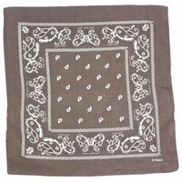 Bandana Brown Marine Paisley 1pce 54cm 100% Cotton Head Wrap Scarf