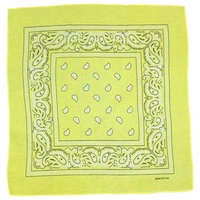 Bandana - Pastel Yellow Classic Marine Paisley 100% Cotton 55x55cm