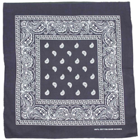 Bandana - Navy Blue Classic Modern Paisley 100% Cotton 55x55cm