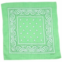 Bandana - Light Green Wash Classic Modern Paisley 100% Cotton 55x55cm