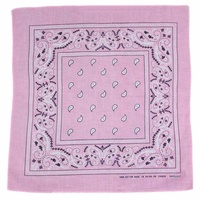 Bandana Pastel Pink Marine Paisley 1pce 54cm 100% Cotton Head Wrap Scarf