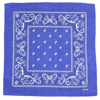 Bandana - Mid Blue Classic Marine Paisley 100% Cotton 55x55cm