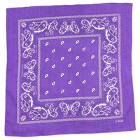 Bandana Purple Marine Paisley 1pce 54cm 100% Cotton Head Wrap Scarf