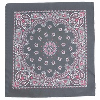 Bandana Nautical Paisley on Black with Red 1pce 54cm 100% Cotton Head Wrap Scarf