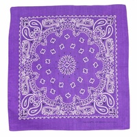 Bandana Purple Nautical Paisley 1pce 54cm 100% Cotton Head Wrap Scarf