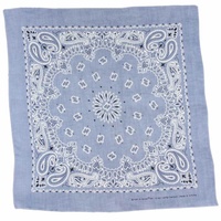 Bandana - Mid Blue Wash Traditional Nautical Paisley 100% Cotton 55x55cm