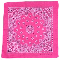 Bandana - Fluro Pink Traditional Nautical Paisley 100% Cotton 55x55cm