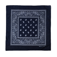 Bandana Navy Blue Modern Paisley 1pce 54cm 100% Cotton Head Wrap Scarf