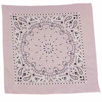 Bandana Light Pink Nautical Paisley 1pce 54cm 100% Cotton Head Wrap Scarf