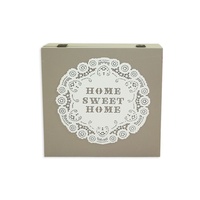 24cm Mocca French Provincial Tea Box With Home Sweet Home Wording MQ030