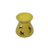 7cm Ceramic Oil Burner Yellow with Stars & Moon Detail, Fragrant Aroma MQ-094