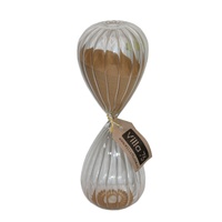 29x10cm Antique Style Hour Glass with Brown Sand, with a Beautiful Indented Line Design