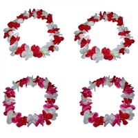 Large 100cm Party Hawaiian Lei's, Dress Ups, Flower Wreith, Red Pink White Theme