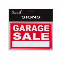 Garage Sale Plastic Sign Red / White 30x20cm MQ-294