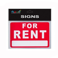 For Rent Plastic Sign Red / White 30x20cm