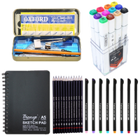 School Notes Taking Set Sketching & Drawing Stationery Set 49pce Essentials Bundle