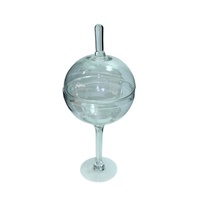 Round Ball Cloche on Stand Clear Glass 20cm Diameter & 55cm Height MQ-206