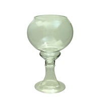 2pce 25cm Solid Glass Vintage Style Candle Holder / Vase / Lollie Jar MQ-234