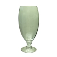 1pce 30cm Clear Glass Hurricane Lantern / Vase Vintage Style Ripple MQ-244