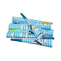 12pce Blow Horns/Trumpets Blue Polka Dots Theme Party 20cm for Birthday Parties