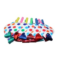12pce Colour Polka Dots Theme Party Blow Outs 13cm for Theming for Birthday