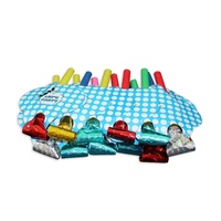 12pce Blow Outs Blue Polka Dots Theme Party 13cm for Theming for Birthday