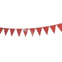 Red Polka Dot 2m Party Bunting Flags Paper with Quality Stitched Joinings MQ311