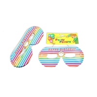 12pce Party Masks Rainbow Theme Dress Up 16cm for Birthday Parties