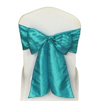 Blue Satin Wedding Chair Sash 280x16cm Tie Bow Ties