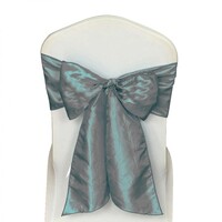 Silver Satin Wedding Chair Sash 280x16cm Tie Bow Ties
