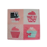 20 Pack Four Pink Cup Cakes Design 2 Ply Premium Party Napkins 33x33cm Serviettes Disposable