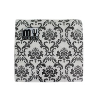 20 Pack Black and White French Design 2 ply Premium Party Napkins 33x33cm MQ-354