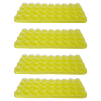 4pce Yellow 19cm Wall/Drawer Suction Grip Mat Sheet Kitchen/Home Organisation Furniture Stop