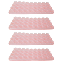 4pce Pink 19cm Wall/Drawer Suction Grip Mat Sheet Kitchen/Home Organisation Furniture Stop