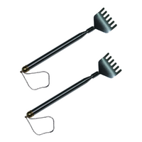 Extendable Back Scratcher Set Telescopic 2 Pieces Stainless Steel Pair