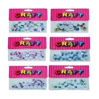 Googly Eyes Multi-Colour Eyelids, Glue On MQ-465 2 Packs of 50