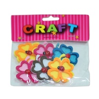 6 Pack EVA Felt Four Leaf Clover Embellishments Craft Card Making Scrapbooking