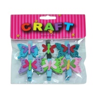 6 Pack EVA Felt Butterflies with Peg Embellishments Craft Making Scrapbooking