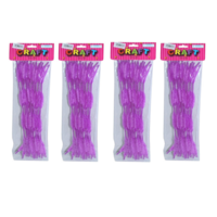 4 x 20 Pack Of Purple Pipe Cleaners / Chenille Sticks Stems 30x1cm